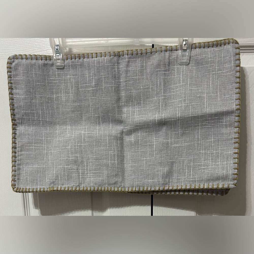 Miulee Set of 2 Gray Pillow Covers Rectangle Burlap Trim Farmhouse 12”X20” NEW